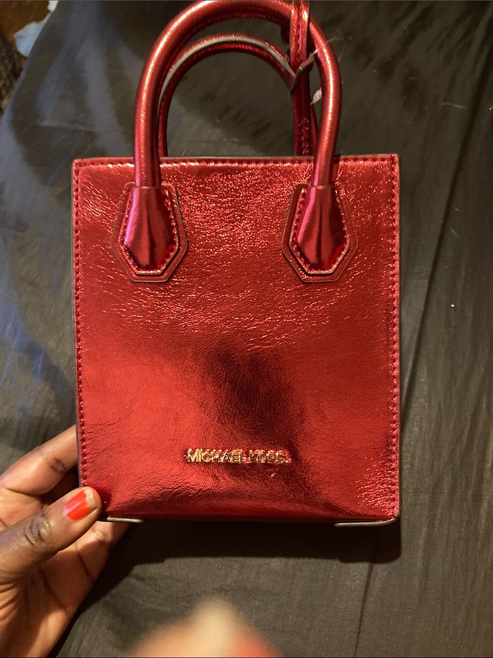 Michael Kors Metallic Crimson Mini Tote